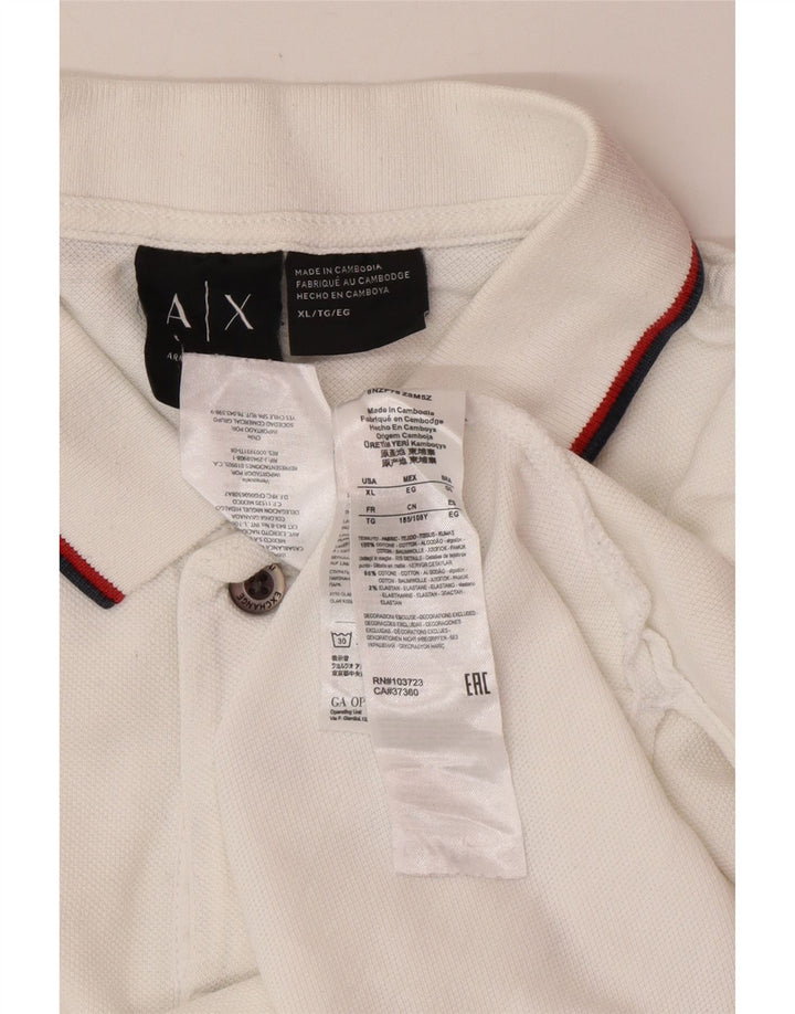 ARMANI EXCHANGE Polo Hombre XL Blanco Algodón