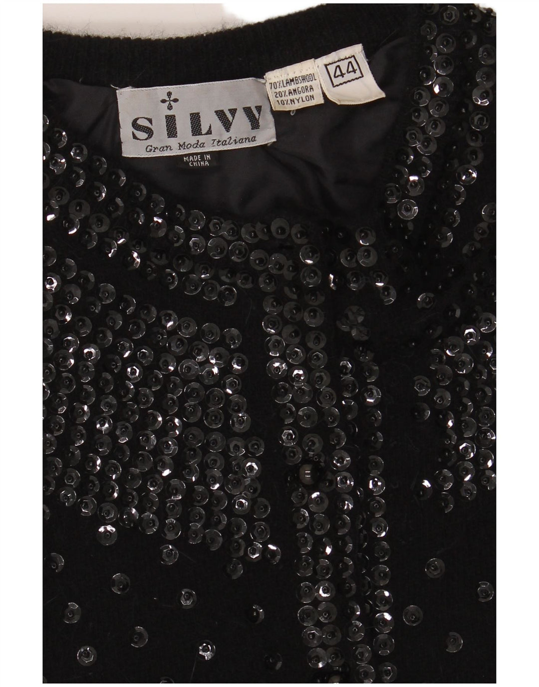 Cárdigan Silvy para mujer IT 44 Medium Black Lambswool