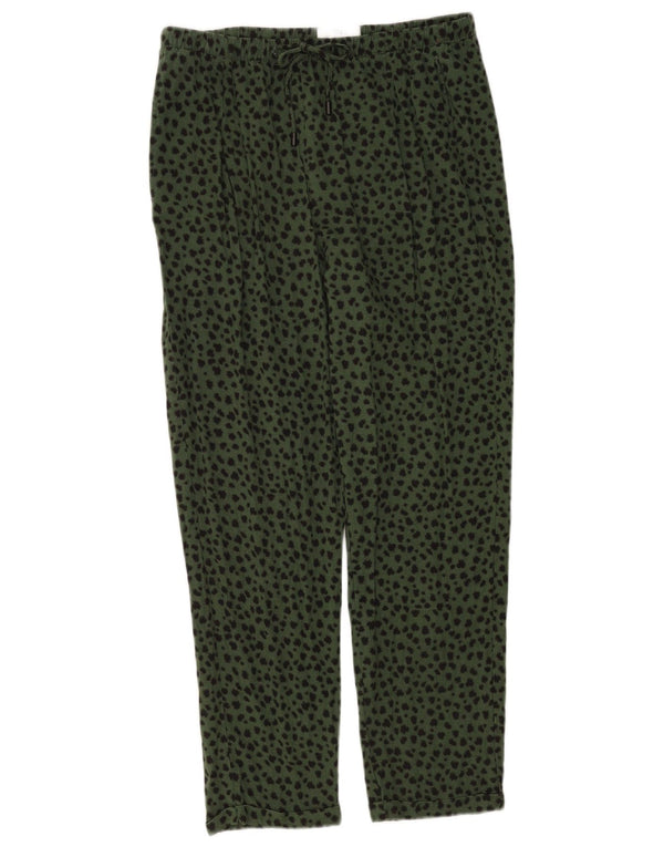 Marks & Spencer Pantalones para mujer UK 12 Medium W32 L26 Verde Animal Print