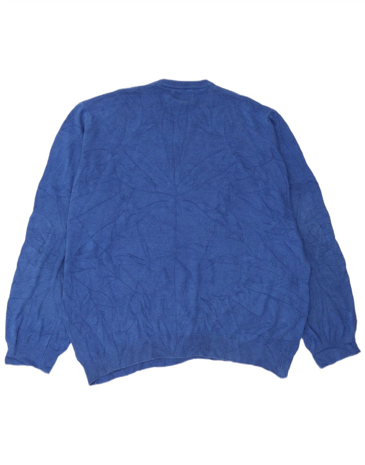 Marks & Spencer - Jersey con cuello en V para hombre, talla 2XL, algodón azul