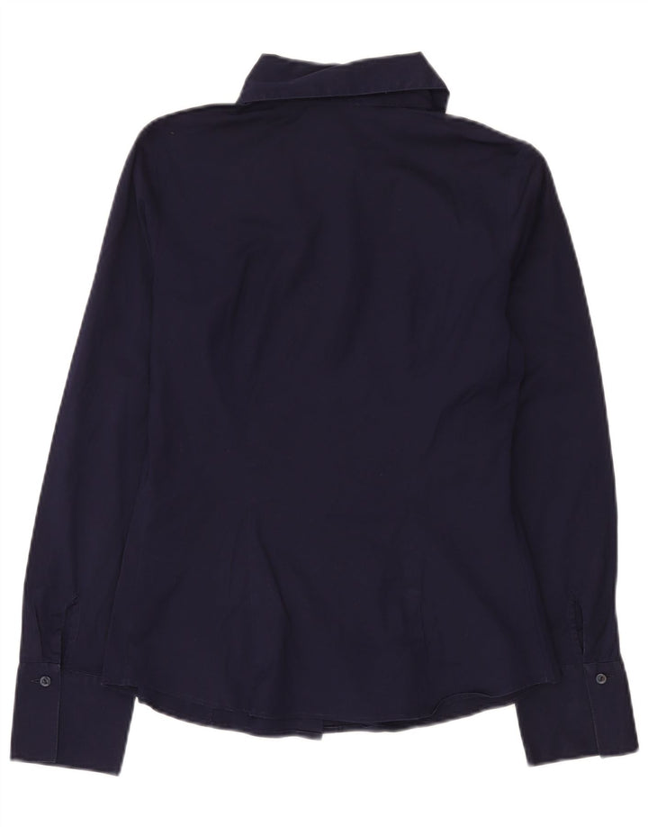 Roccobarocco Blusa camisera gráfica para mujer IT 44 Algodón azul marino mediano