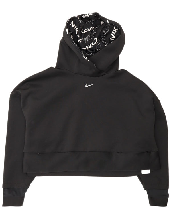 Nike Dri Fit Crop Sudadera con capucha para mujer UK 14 2XL Negro Poliéster Deportes