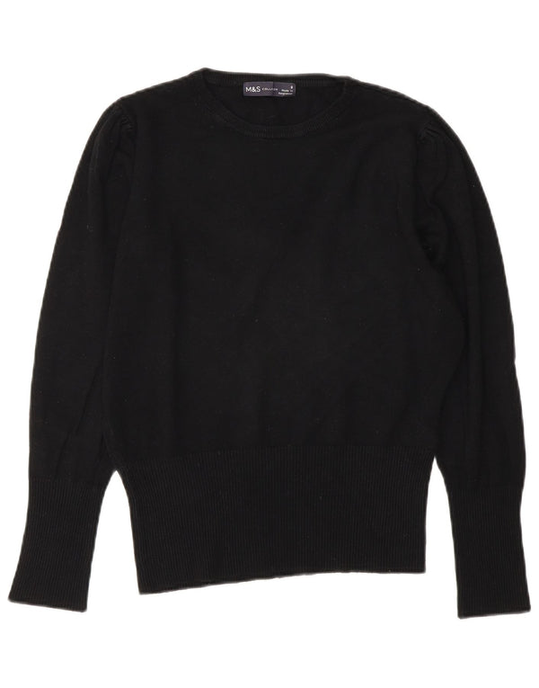 Marks & Spencer Jersey con Cuello Barco para Mujer UK 8 Small Viscosa Negra