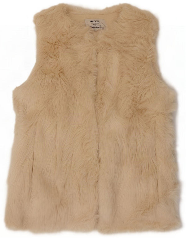 Zara Chaleco abierto de piel sintética Trafaluc para mujer ES 44 Medio Beige Acrílico