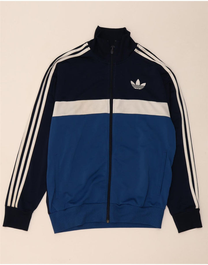 ADIDAS Hombre Chándal Top Chaqueta Medio Azul Marino Colorblock Poliéster