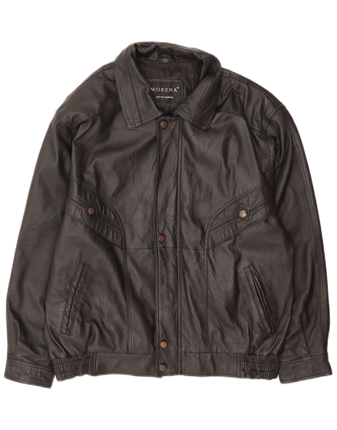 Morena Chaqueta de cuero para hombre ES 42 XL Cuero negro