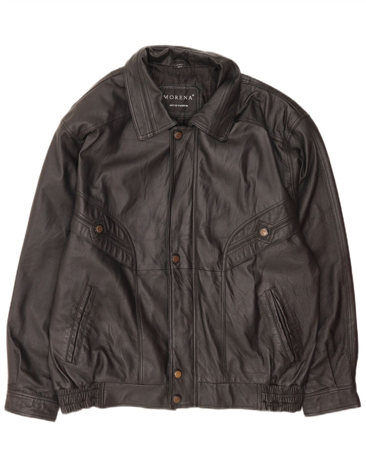 Morena Chaqueta de cuero para hombre ES 42 XL Cuero negro