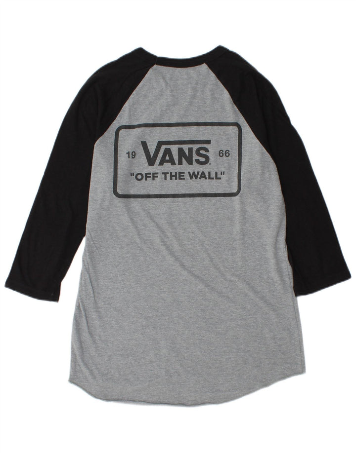 Vans Hombre Gráfico Top Manga 3/4 Pequeño Algodón Gris