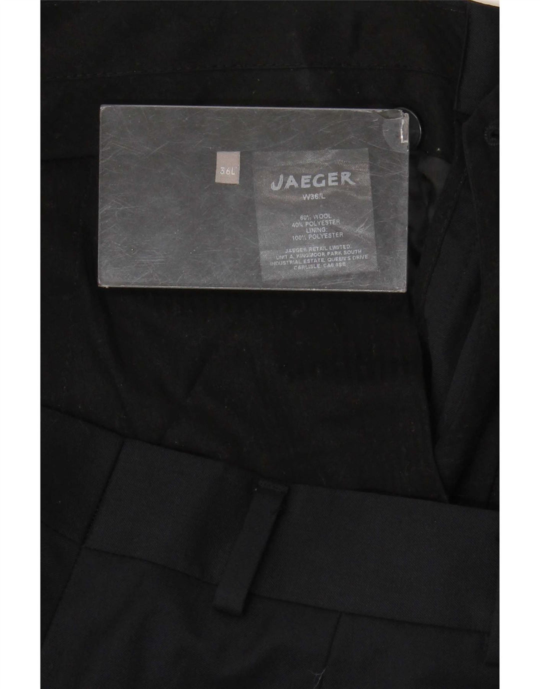 Pantalones informales rectos para hombre Jaeger W36 L33 Lana azul marino