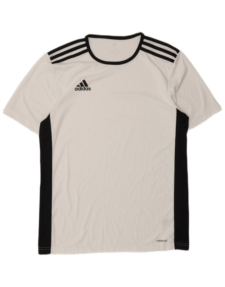 Adidas Hombre Aeroready Camiseta Superior Medio Blanco Colorblock Poliéster