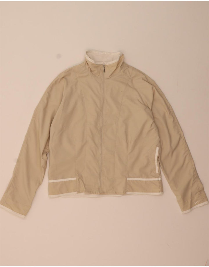 Nike - Chaqueta de chándal para mujer, talla 12/14, tamaño grande, poliéster beige