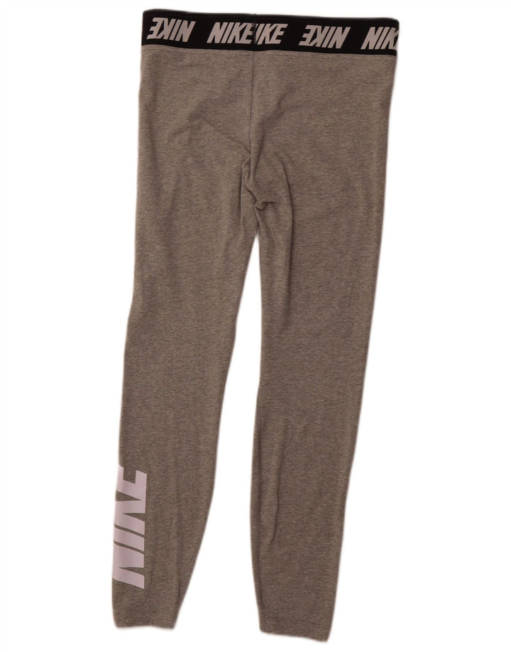 NIKE Womens Graphic Leggings UK 16 Large  Grey Cotton