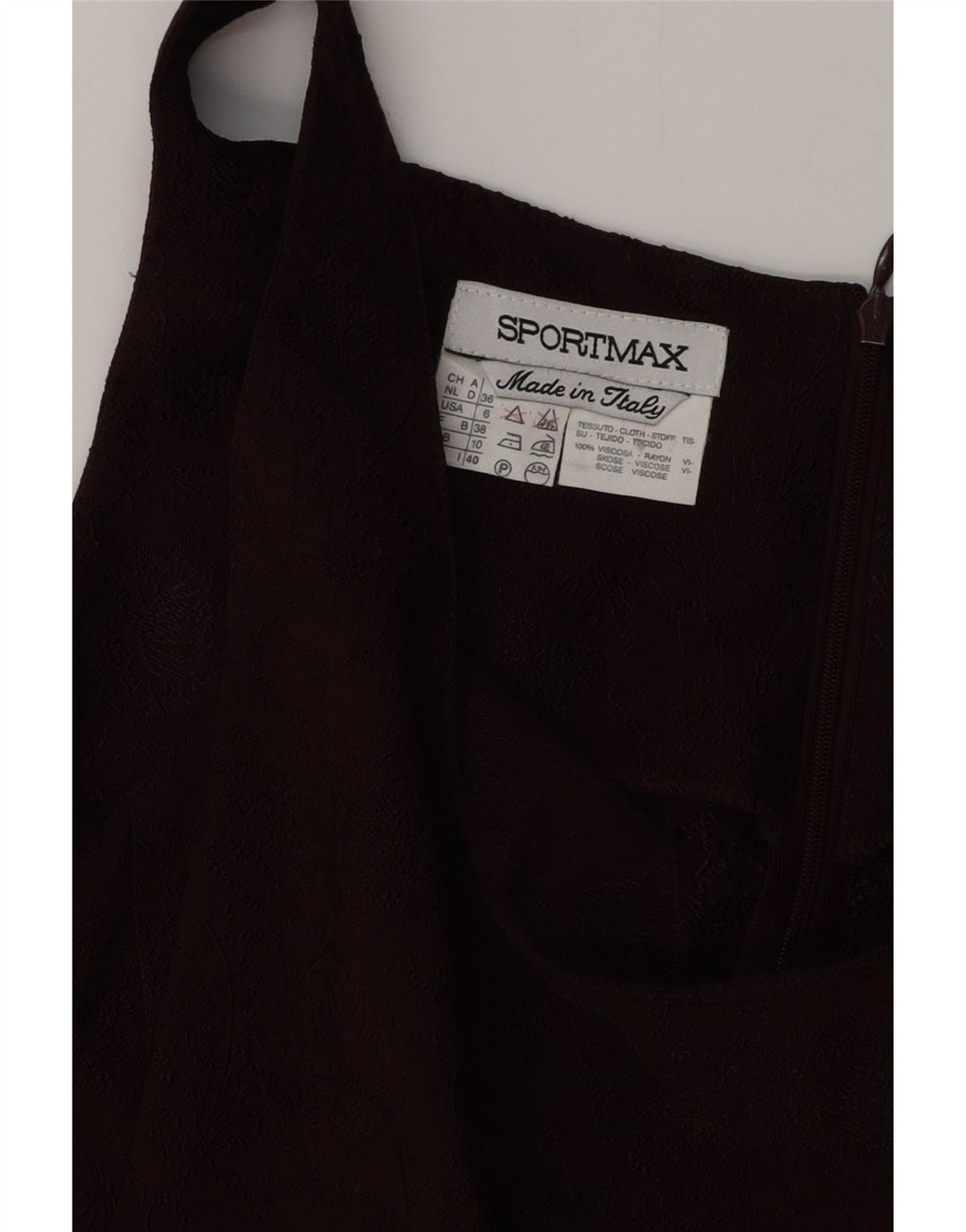 SPORTMAX Vestido ajustado sin mangas para mujer UK 10 Small Borgoña Floral