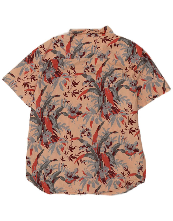 Columbia Camisa De Manga Corta De Algodón Floral Rosa Medio Hombre