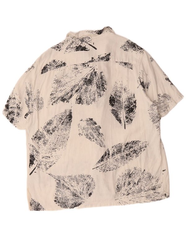 Ted Baker Camisa de manga corta para hombre, ajuste relajado, talla 5 XL, color blanco floral