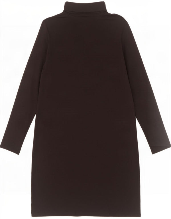 Superdry Vestido estilo camiseta de manga larga para mujer, talla 44, talla grande, modal negro