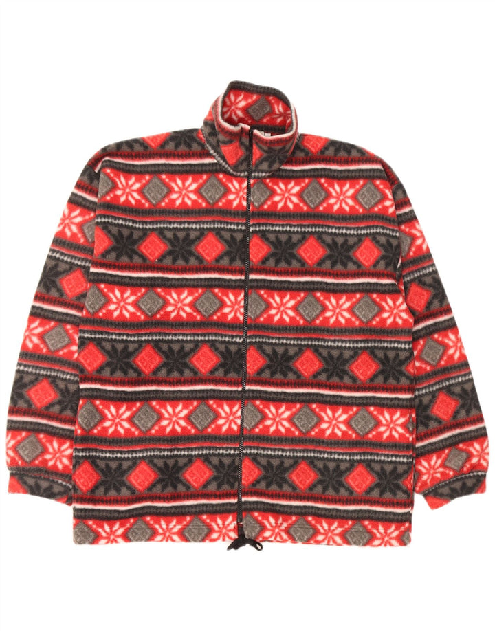 Vintage Mens Fleece Chaqueta Reino Unido 40 Gran Isla Feria Roja