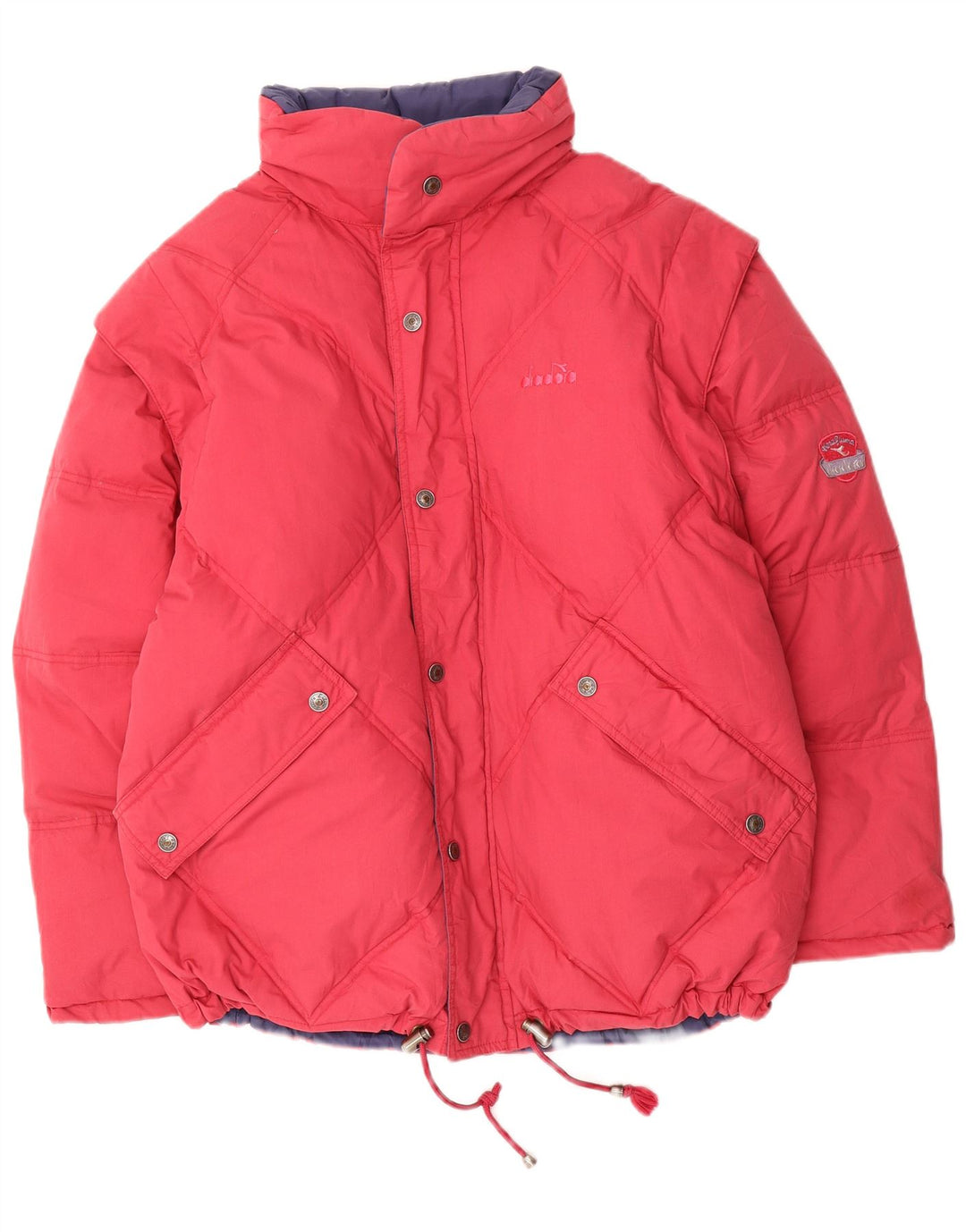 Diadora Chaqueta acolchada reversible para hombre UK 36 Small Rojo Poliéster