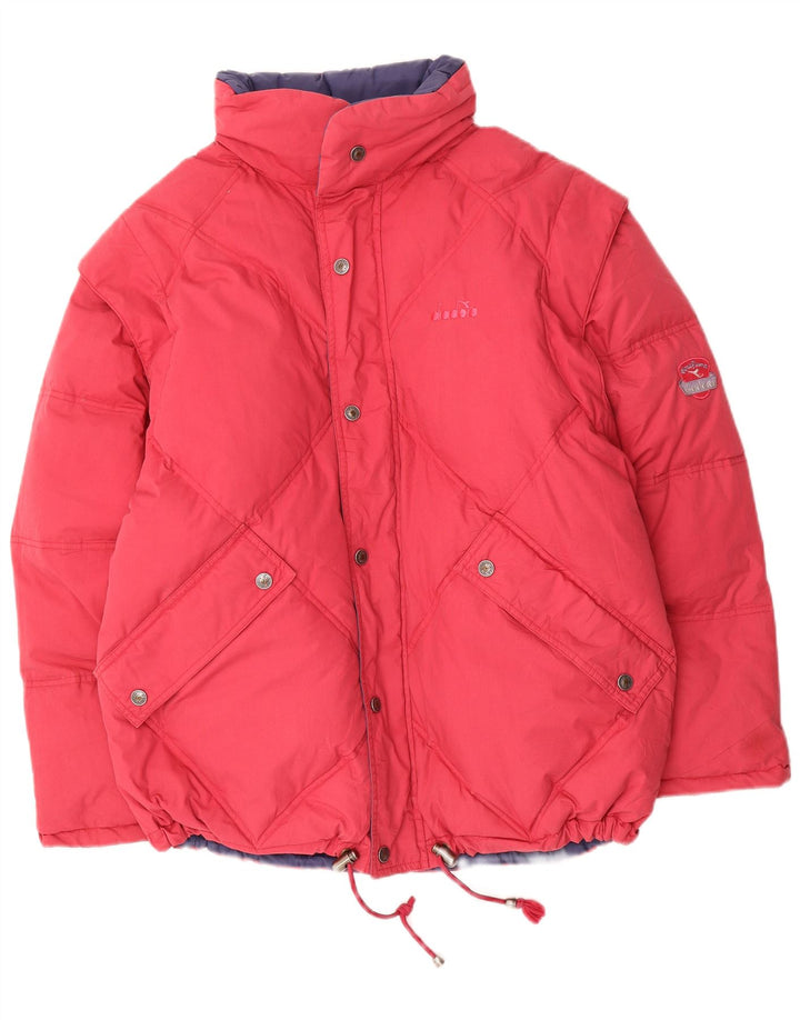 Diadora Chaqueta acolchada reversible para hombre UK 36 Small Rojo Poliéster