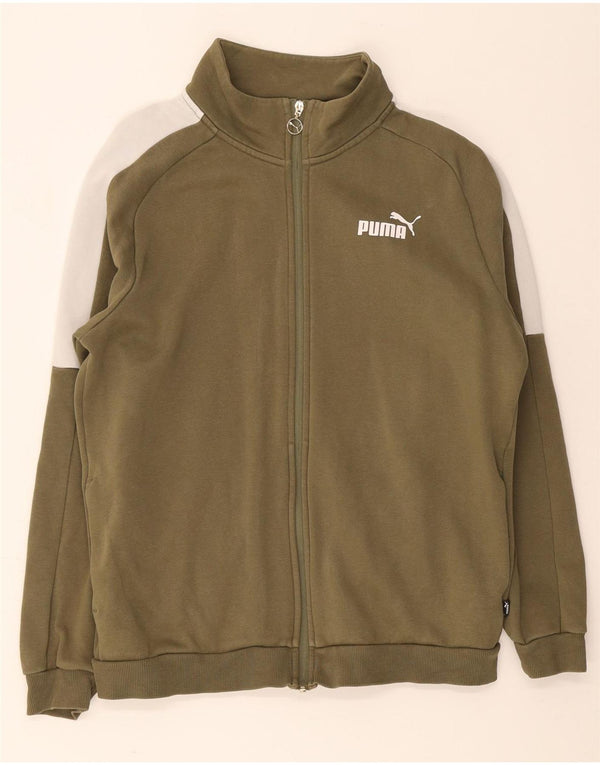Puma Chaqueta De Chándal Superior De Algodón Caqui Medio Con Bloques De Color |