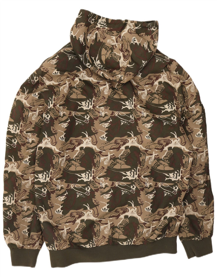 Adidas - Chándal con capucha para hombre, chaqueta superior, poliéster de camuflaje caqui medio