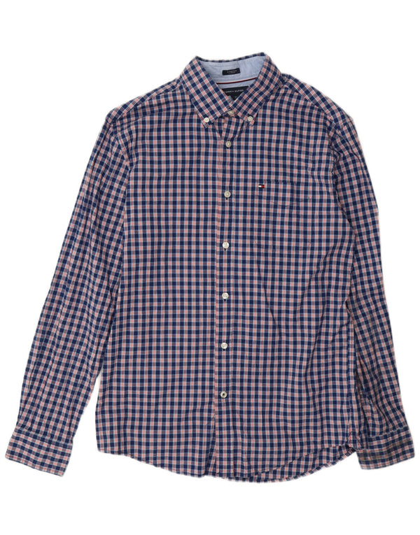 Camisa Tommy Hilfiger Hombre Algodón Azul Marino Mediano A Cuadros