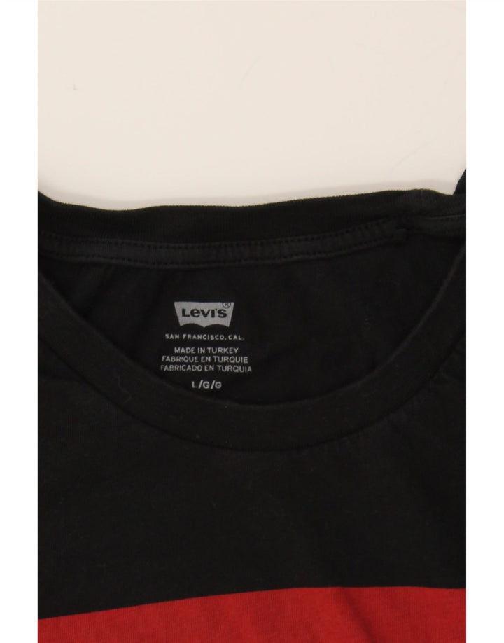 LEVI'S Womens Graphic T-Shirt Top UK 14 Large Black Vintage Levi's and Second-Hand Levi's from Messina Hembry 