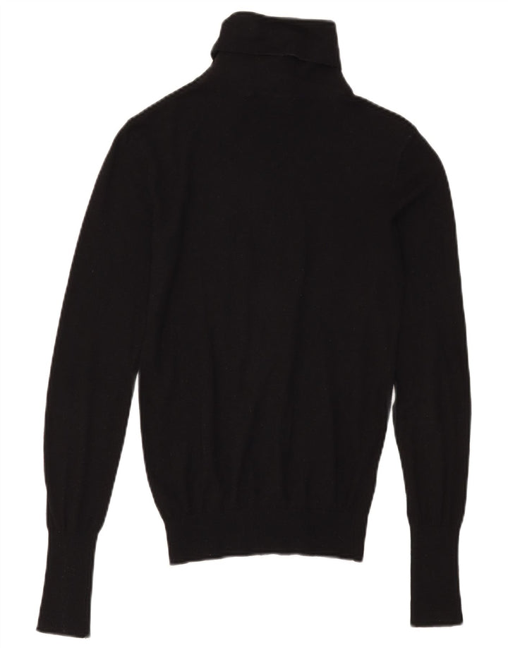 Zara Mujer Roll Neck Jumper Sweater UK 10 Small Black Modal