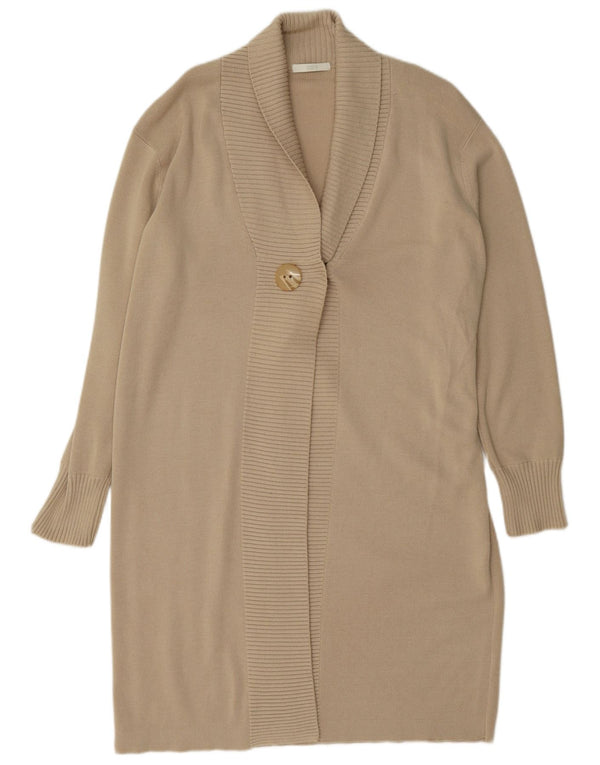 Marks & Spencer Cárdigan largo con cuello chal para mujer UK 40 XL Beige
