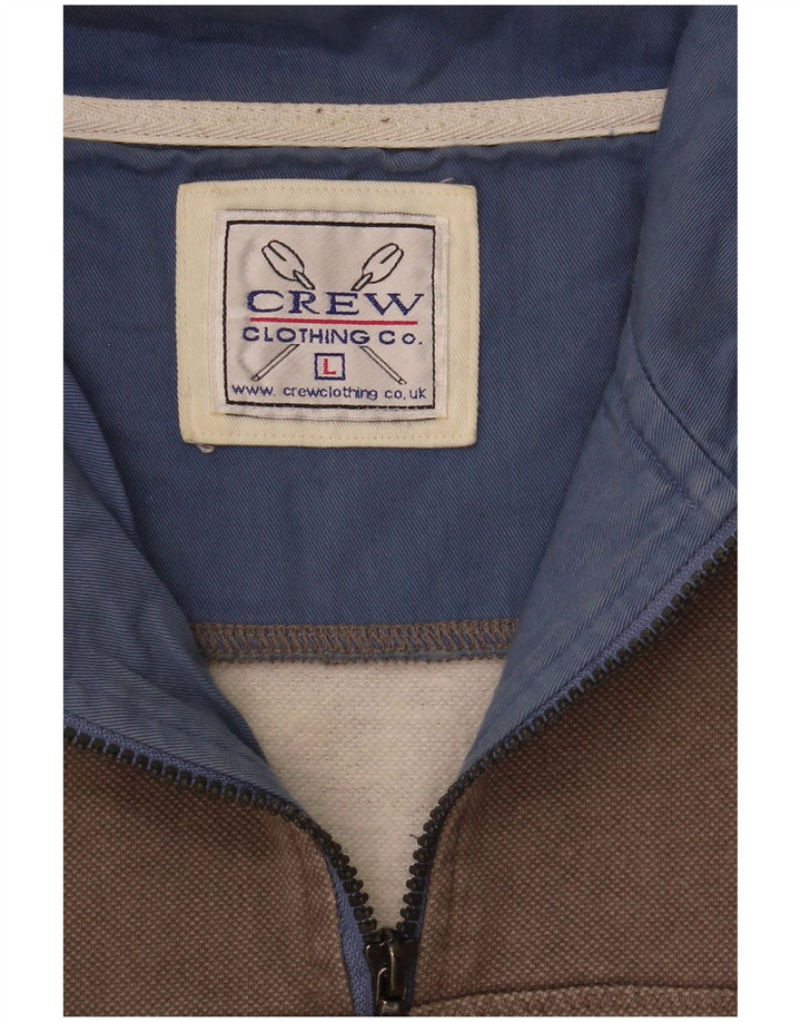 Crew Clothing - Sudadera con cuello y cremallera para hombre, color gris