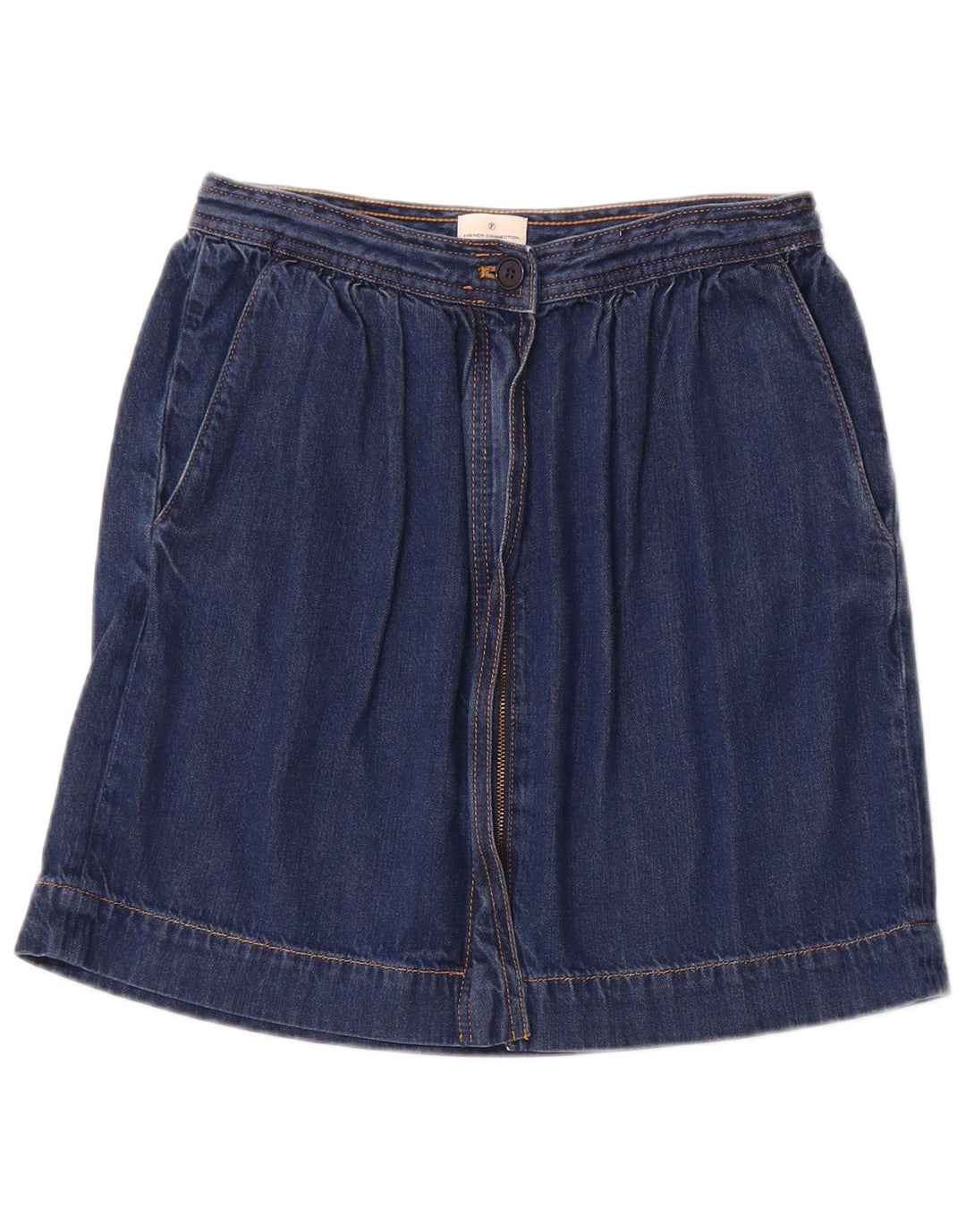 FRENCH CONNECTION Falda vaquera para mujer UK 10 Small W26 Azul