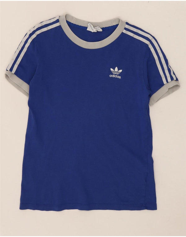 Adidas Camiseta Mujer Top UK 8 Small Azul Algodón