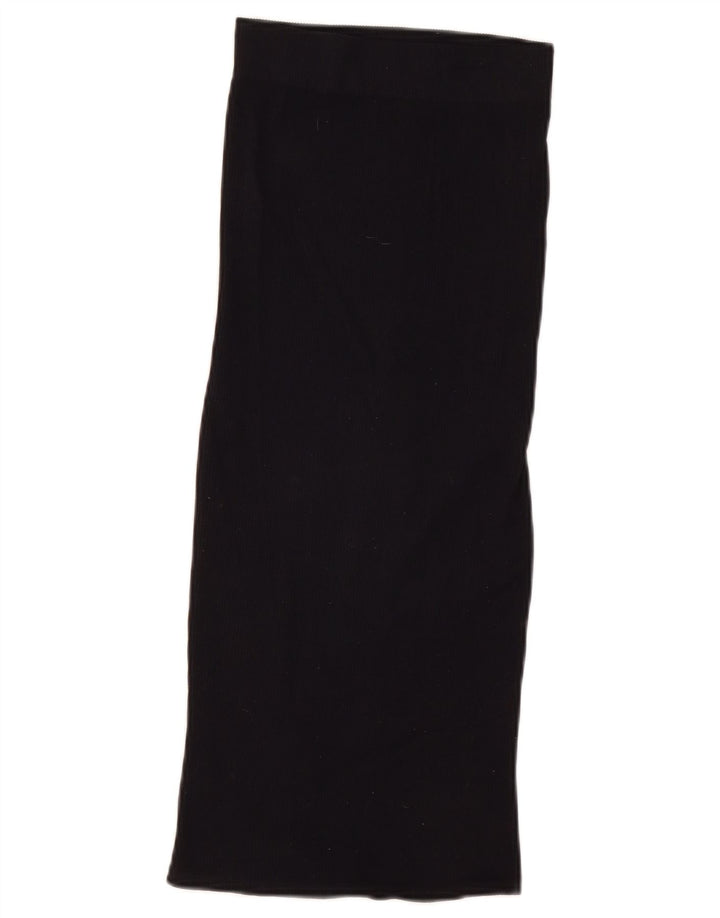 Zara Mujer Maxi Falda Pequeña W26 Nylon Negro