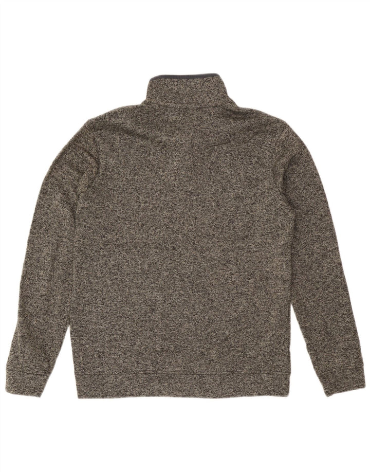 Eddie Bauer - Sudadera con Cuello y Botones para Hombre, Jersey, Gris Medio, Moteado