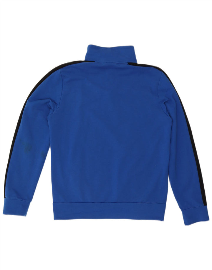 PUMA Sudadera con cuello y cremallera para hombre, color azul medio
