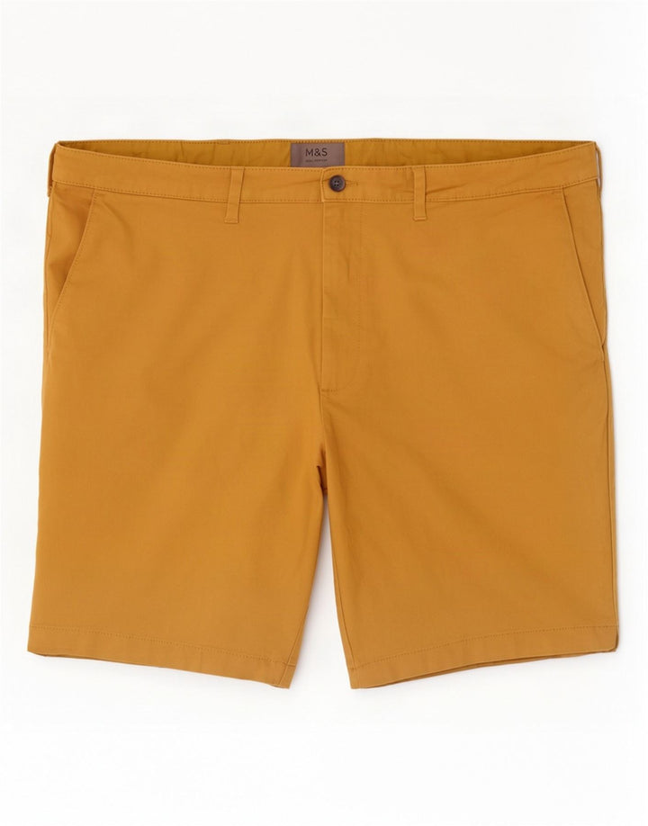 Marks & Spencer Pantalones cortos chinos para hombre W42 2XL Algodón beige