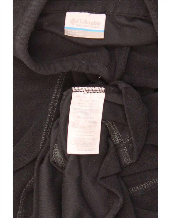 Columbia - Jersey de forro polar con cuello y cremallera para hombre, talla grande, poliéster negro