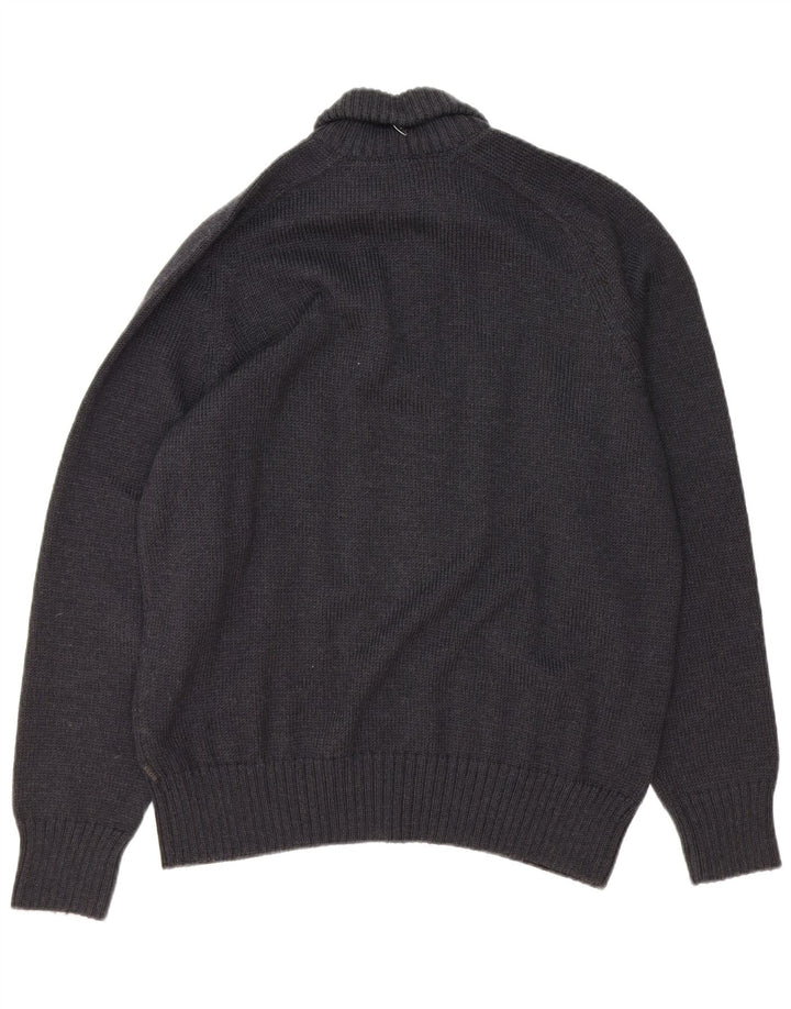 Hugo Boss Suéter tipo jersey con cuello y botones y ajuste delgado para hombre XL Gris