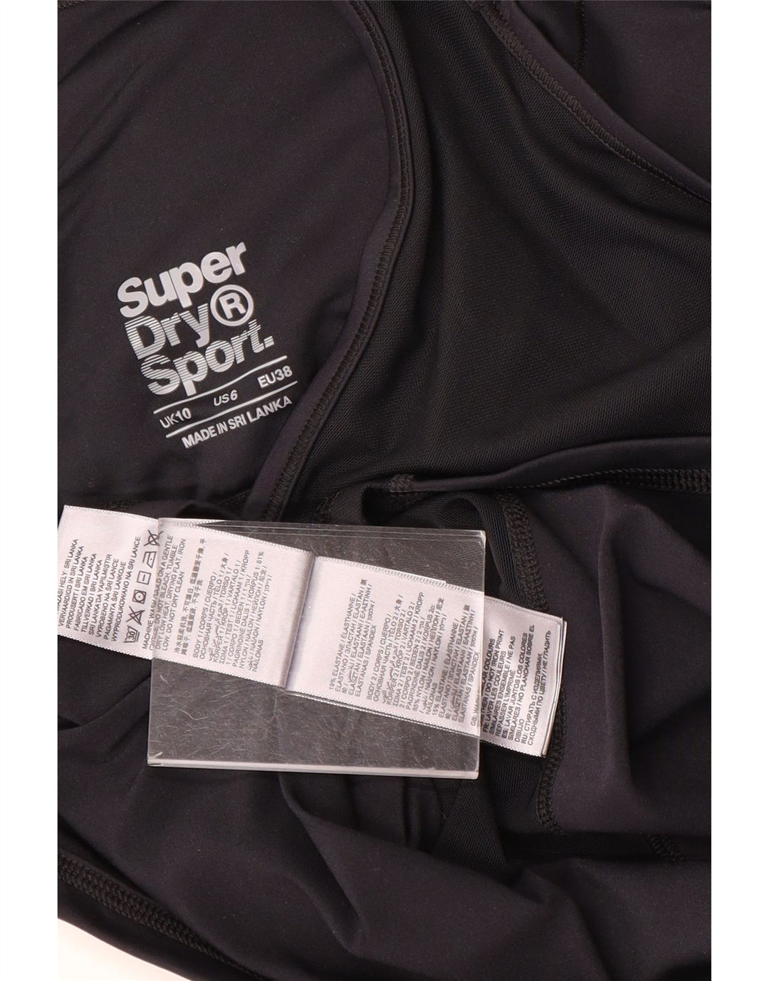 Superdry Mujer Graphic Vest Top UK 40 Small Nylon Negro