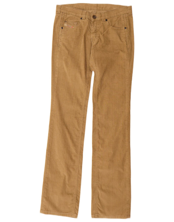 Pantalones Diesel Mujer Rectos De Pana W28 L34 Algodón Beige