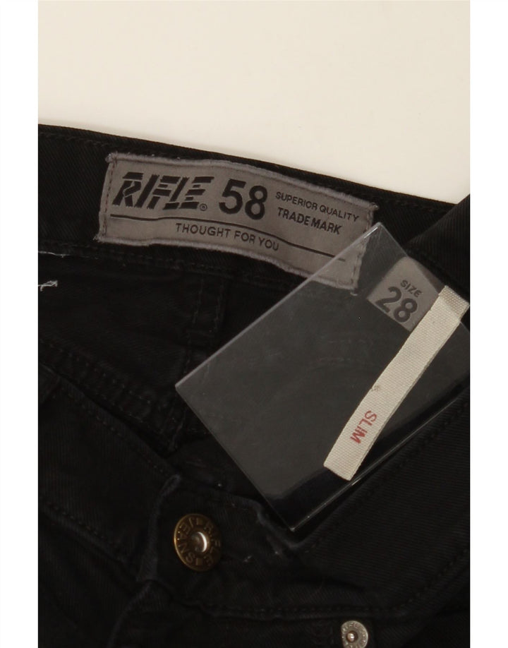 RIFLE Womens Slim Jeans W28 L30 Black Vintage Rifle and Second-Hand Rifle from Messina Hembry 