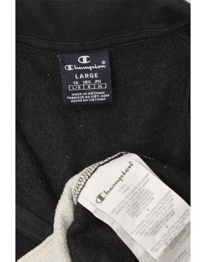 CHAMPION Chaqueta de chándal para hombre con bloques de color negro grande de algodón