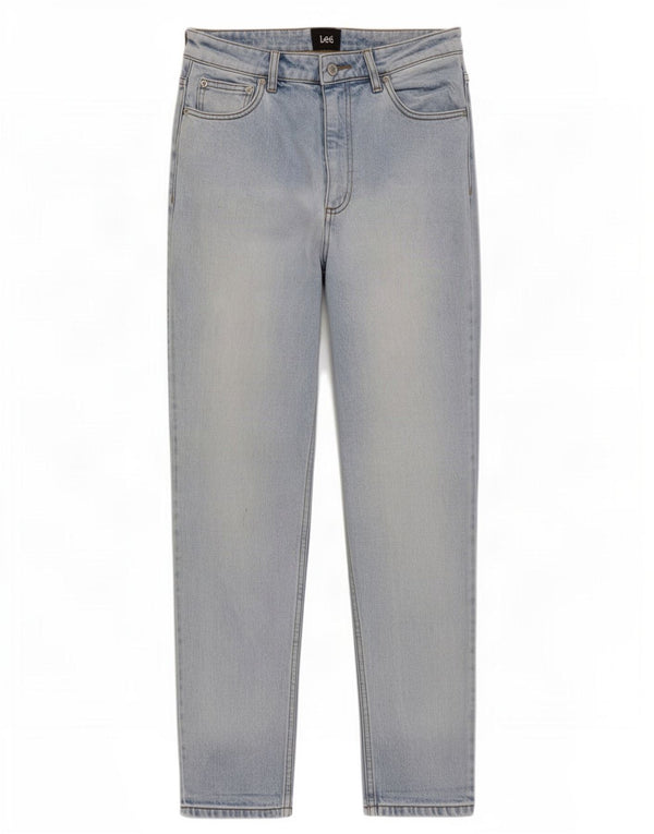 Lee Jeans cónicos de cintura alta para mujer US 12 Large W28 L27 Algodón azul