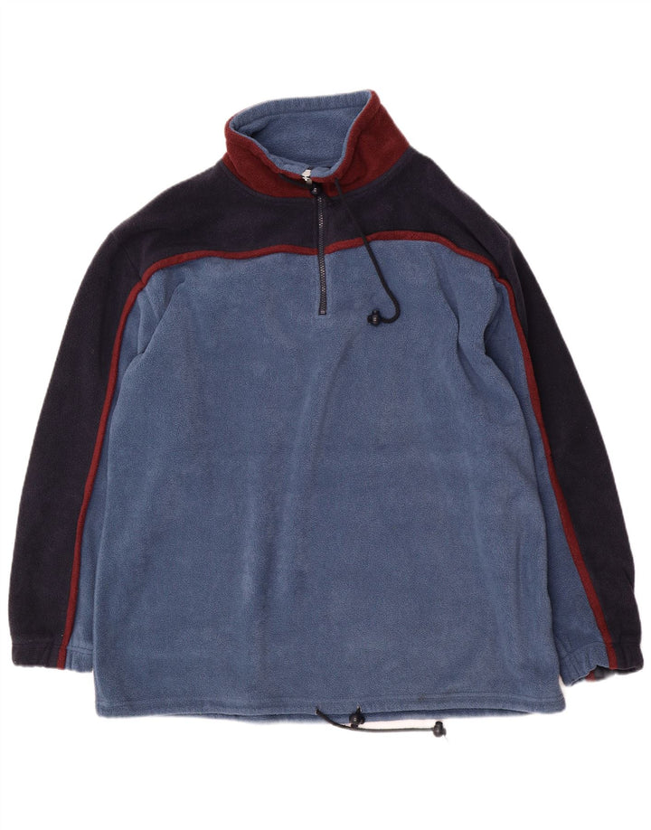 CAMARGUE Jersey de forro polar con cuello y cremallera para hombre Poliéster color block azul grande