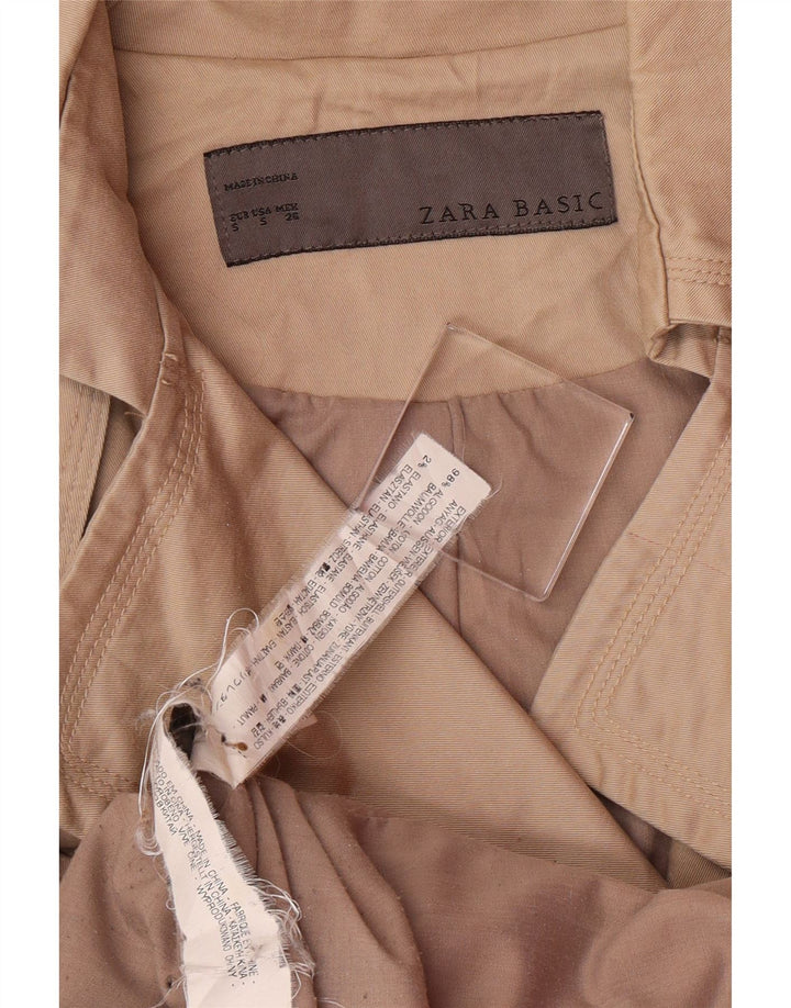ZARA Gabardina Mujer UK 10 Small Algodón Beige