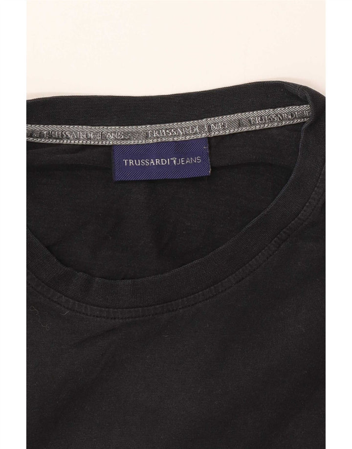Trussardi Jeans Hombre Camiseta Estampada Manga Larga Small Negro