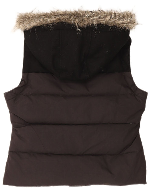 Jack Wills Chaleco acolchado con capucha para mujer UK 44 Grande Gris Colorblock Algodón