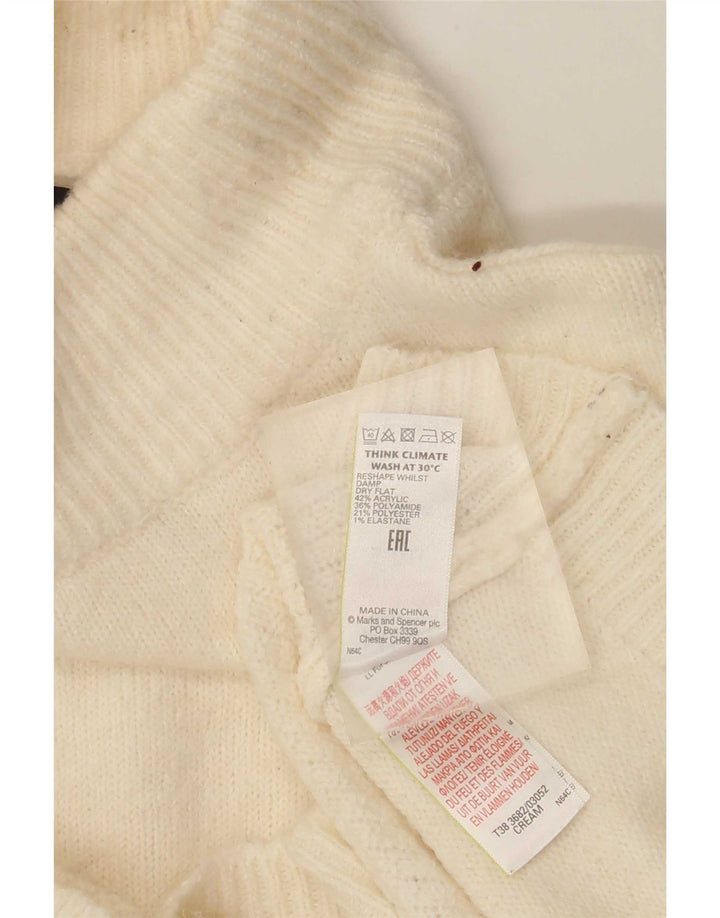 Marks & Spencer Suéter con Cuello Alto para Mujer UK 10 Small Beige