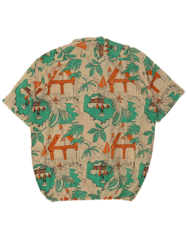 Vintage hombres loco patrón camisa tamaño 41/42 grande multicolor hawaiano