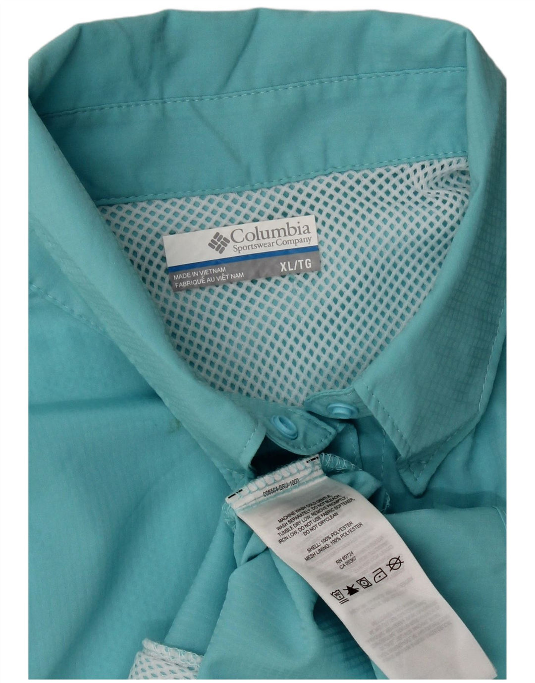 Camisa Columbia Mujer ES 40 XL Poliéster Turquesa